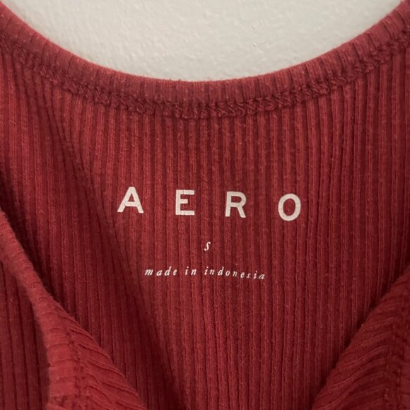 Aeropostale Ribbed Red Tank Top With V Neck - Picture 8 of 10